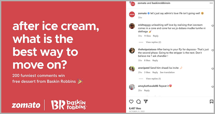 Zomato meme advertising