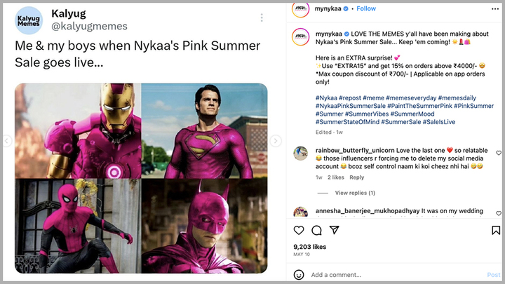 Nykaa meme advertising