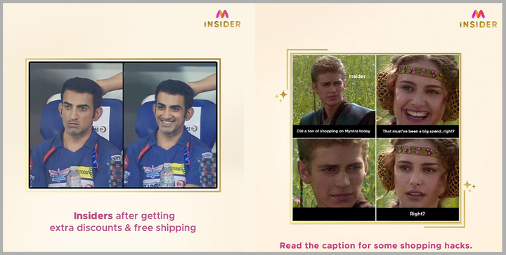 Myntra meme advertising