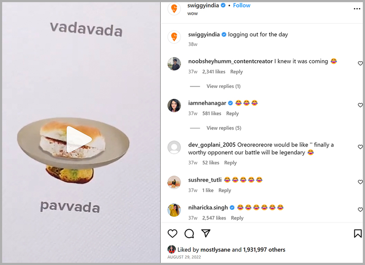 Swiggy Meme advertising