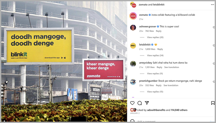 BlinkIt meme advertising